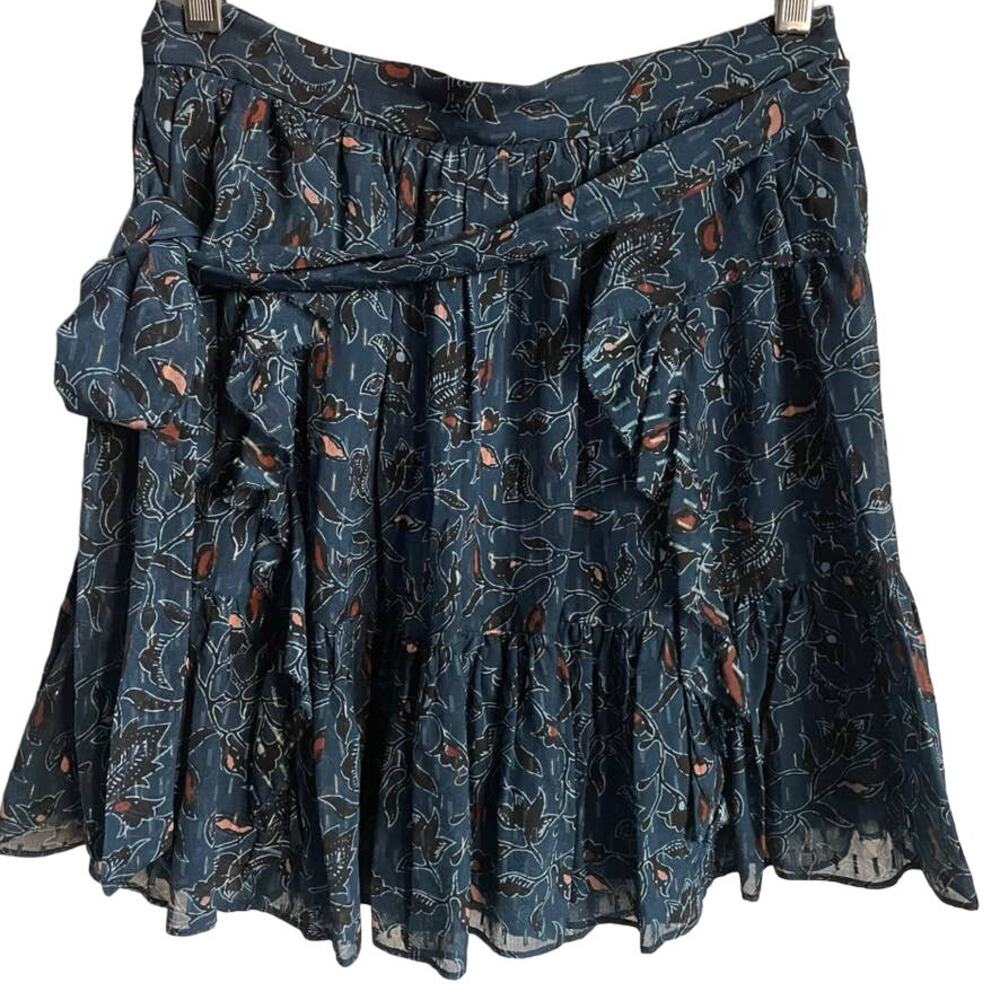 Ulla Johnson Zea Silk Blend Mini Skirt Belted Ruffle Size 2 NWT - Picture 2 of 10